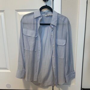 Zara Sky Blue Casual Shirt